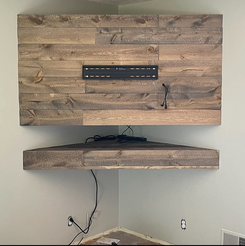 wood panel television mount